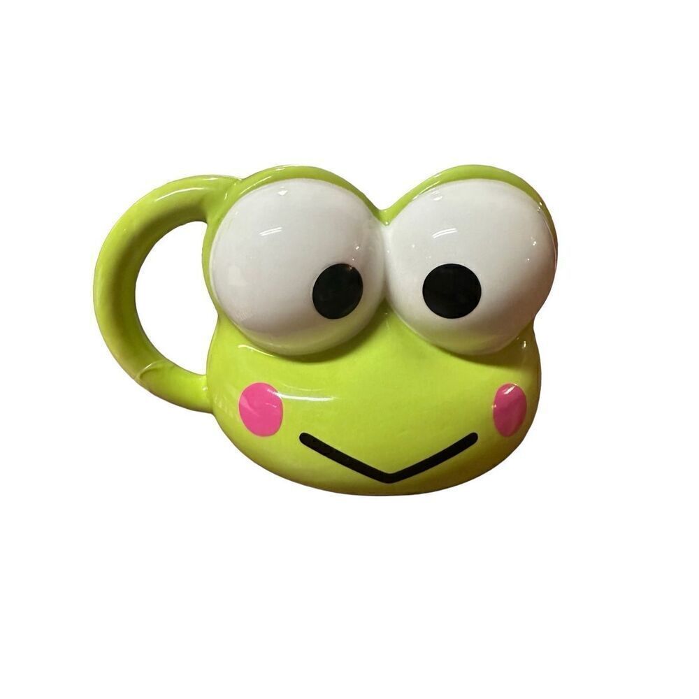 Bioworld Sanrio Keroppi Face Sculpted Mug green 13 oz NEW